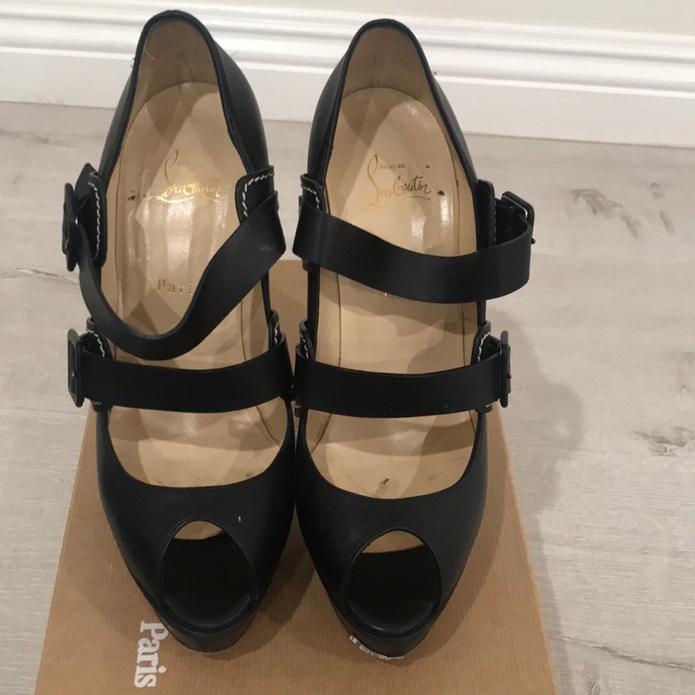 Black platform Christian Louboutin shoes